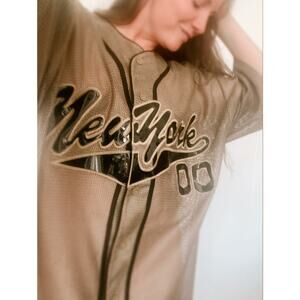 Make offer! Vtg Raw Blue NY Baseball Jersey XXL All-Star Pro street sportswear